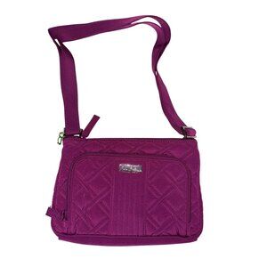 Vera Bradley Little Hipster Women's Crossbody Purple Quilted Handbag Purse